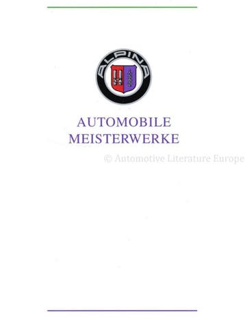 1992 BMW ALPINA RANGE BROCHURE DUITS, Nieuw