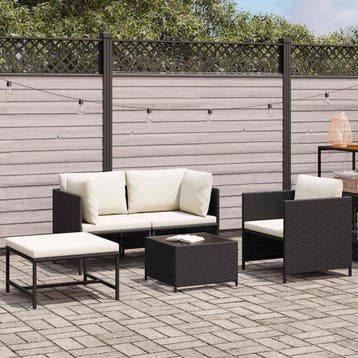 Salon jardin 4 pcs resine noire - Retour client -35%, Tuin en Terras, Verzenden, Nieuw