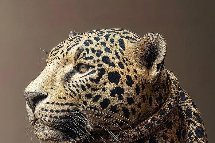 Yamila - La Cicatriz Dorada: Jaguar Escultórico con Vetas de, Huis en Inrichting, Overige Huis en Inrichting