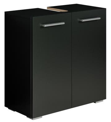 Wastafelkast Jupiter 60 x 30 x 60 cm Mat zwart Badkamerkast, Verzenden