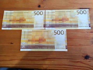 Noorwegen. - 3 x 500 Kroner 2018 - Pick 56 - consecutive