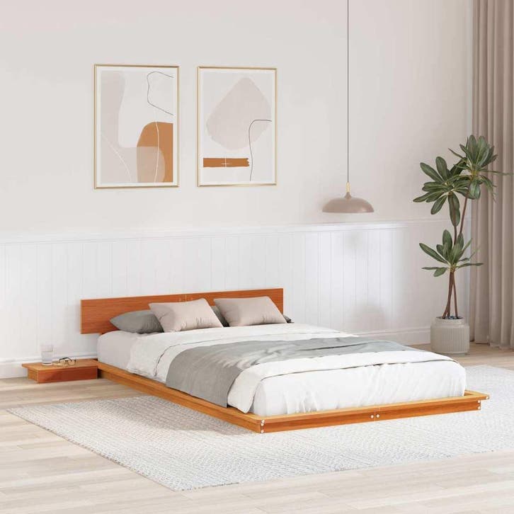 vidaXL Bedframe Bruin 120 x 190 cm Hout, Maison & Meubles, Chambre à coucher | Lits, Envoi