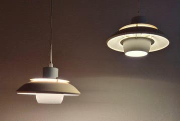 Plafondlamp (2) - Metaal - Set van 2 vintage Deense