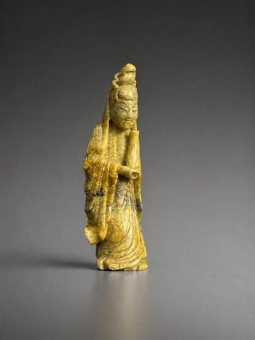 Guanyin et Buffle deau - Steen - China (Zonder, Antiek en Kunst