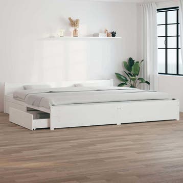 vidaXL Bedframe met lades wit 180x200 cm Super King Size, Huis en Inrichting, Slaapkamer | Bedden, Verzenden, Nieuw
