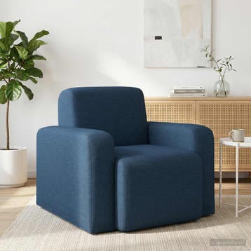 vidaXL Fauteuil Blauw Stof, Verzenden, Nieuw