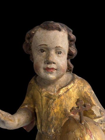 Beeldje, Salvator Mundi - 18e eeuw - 47 cm - Verguld hout