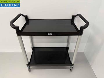 HCB Chariot de service en plastique 2 étages 102 cm Horeca, Verzenden