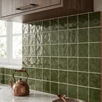 Wandtegel Equipe Handvorm Ritmo Bottle Groen 10x10, Doe-het-zelf en Bouw, Nieuw, Minder dan 20 cm, 10 m² of meer, Wandtegels