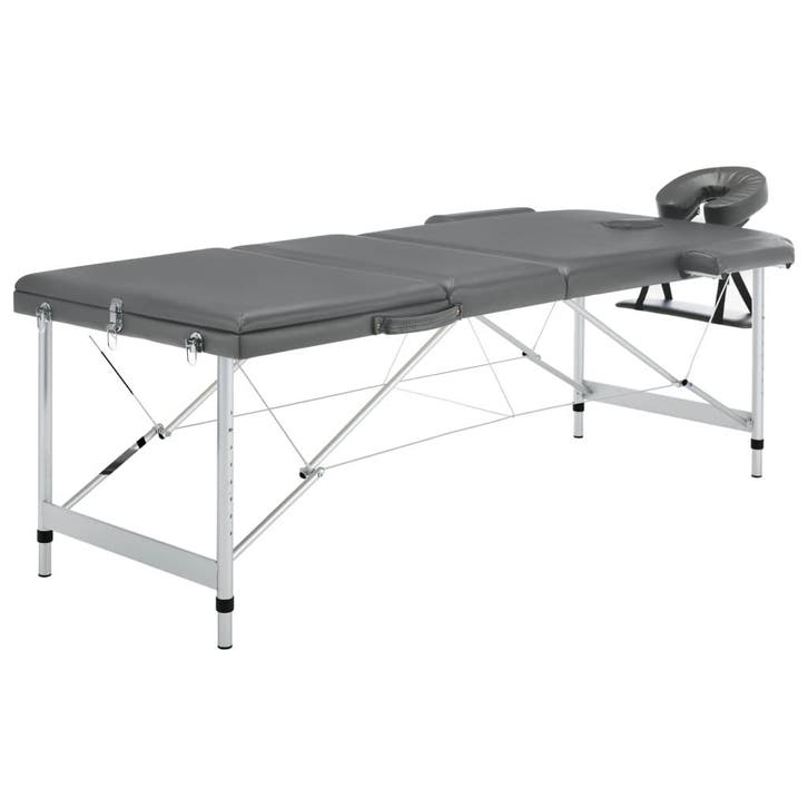 vidaXL Massagetafel met 3 zones 186x68 cm aluminium frame, Sports & Fitness, Produits de massage, Envoi