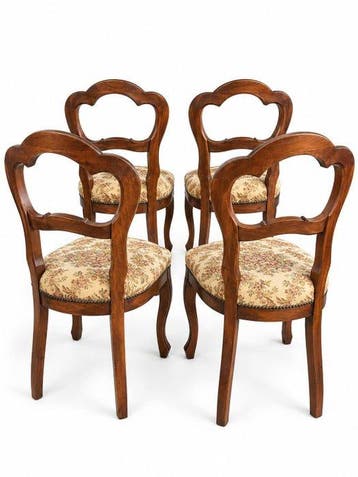 Chaise (4) - Bois, Textile - Chaises de style Louis-Philippe