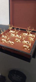 Porte couteau (12) - Cerfs biches - Métal