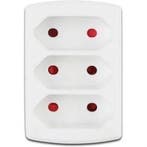 Stopcontact Splitter 3680W - 3 Stopcontacten Mat Wit | LED T, Doe-het-zelf en Bouw, Elektriciteit en Kabels, Verzenden, Nieuw