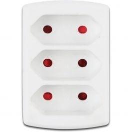 Stopcontact Splitter 3680W - 3 Stopcontacten Mat Wit | LED T, Doe-het-zelf en Bouw, Elektriciteit en Kabels, Nieuw, Verzenden