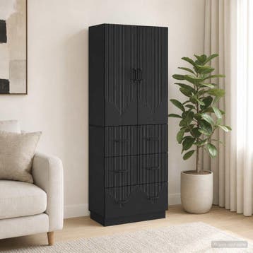 vidaXL Kast Set 2 st 66 x 34,5 x 87 cm Bewerkt hout Zwart, Verzenden