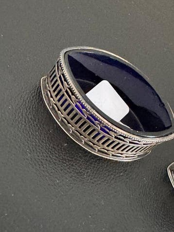 Zoutvat (2) - .925 zilver, Antiek en Kunst