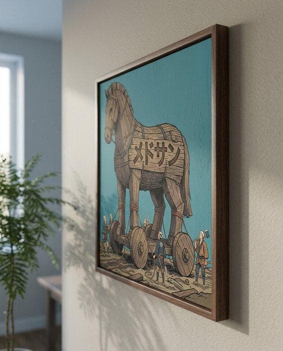 MEDSAN - Trojan horse () - Hand Signed, Antiek en Kunst, Kunst | Designobjecten