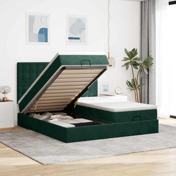vidaXL Ottoman bed met matrassen 200x200cm fluweel, Huis en Inrichting, Slaapkamer | Bedden, Verzenden, Nieuw