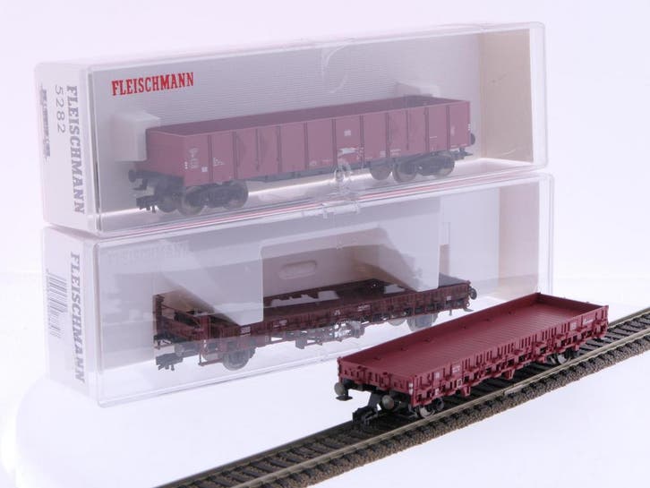 Schaal H0 Fleischmann 5221, 525701 en 5282 set van 3 open..., Hobby & Loisirs créatifs, Trains miniatures | HO, Enlèvement ou Envoi