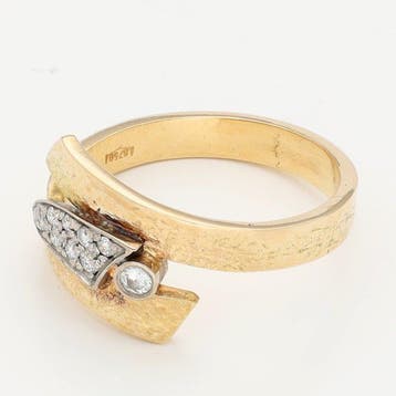 Bague - 18 carats Or jaune, Or blanc Diamant (Naturelle), Nieuw
