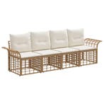 vidaXL Buiten bank set 4 pcs Natuurlijk en Crème Wit, Tuin en Terras, Verzenden, Nieuw