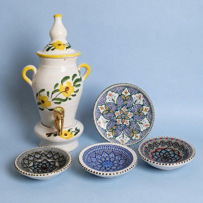 Set kommen (6) - Ensemble de bols et distributeur d’huile, Antiek en Kunst, Curiosa en Brocante