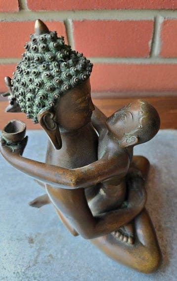 Yab-Yum (Buddha mit Konsortin) - Brons - Nepal (Zonder