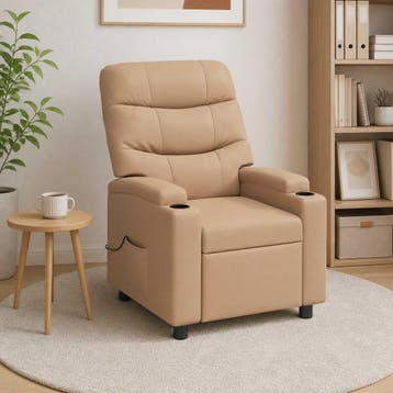 vidaXL Massage-relaxfauteuil Cappuccino 75 x 93 x 102 cm, Verzenden, Nieuw