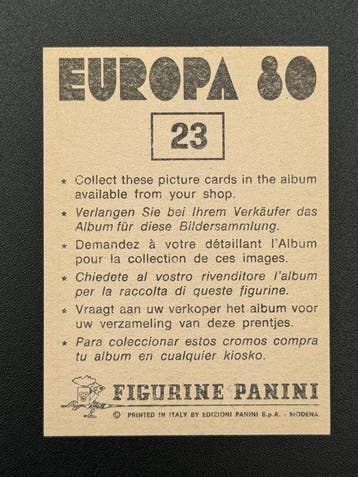 1980 Panini #23 Europa 80 - Henry Delaunay Cup - 1 Sticker -, Verzamelen, Stickers, Nieuw