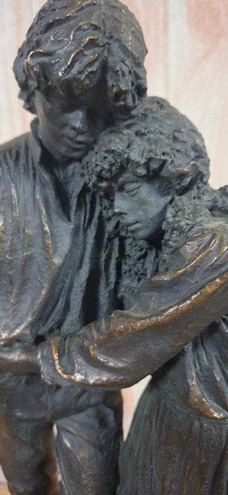 Josep Bofill - sculptuur, Juntos por el camino - 42 cm -