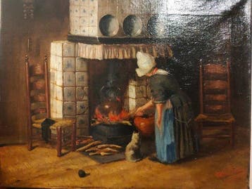 Adri Bleys (1877-1964) - Lintérieur de la cuisine