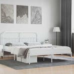 vidaXL Bedframe met hoofdbord metaal wit 160x200 cm, Huis en Inrichting, Slaapkamer | Bedden, Verzenden, Nieuw