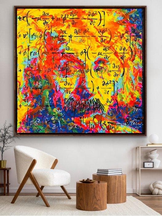 Joaquim Falco - ALBERT EINSTEIN FORMULATION XL, Antiquités & Art, Art | Peinture | Moderne