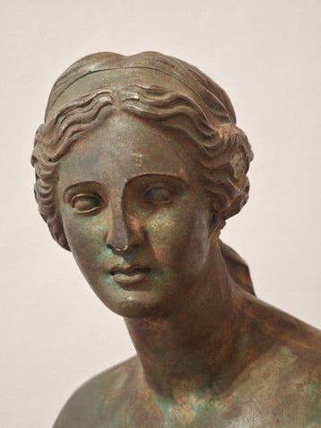 sculptuur, Venus de Milo - 18 cm - patineerde gips