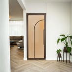 Stalen Binnendeur - Brons - 2 Vlaks rond - Matglas, Doe-het-zelf en Bouw, Deuren en Vliegenramen, Minder dan 80 cm, Binnendeur