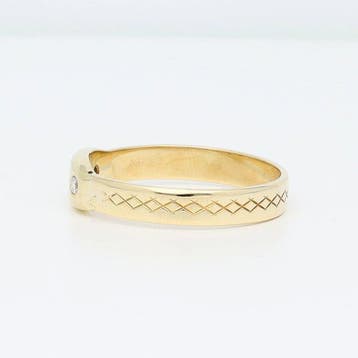 Ring - 14 karaat Geel goud Diamant (Natuurlijk)