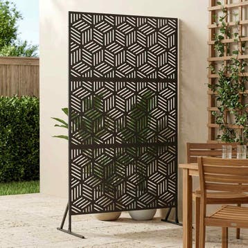 vidaXL Privacyscherm 100 x 50 x 180 cm Staal Zwart, Tuin en Terras, Verzenden, Nieuw