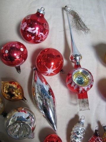 Boules de Noël (31) - Boules de Noël en verre anciennes et