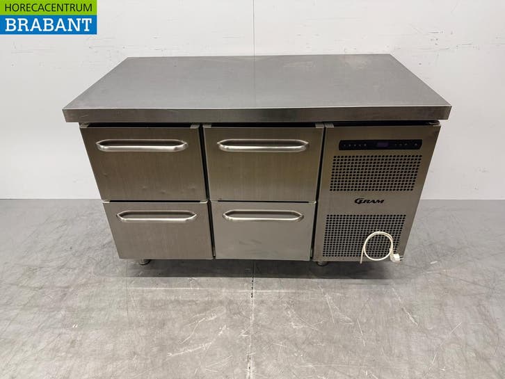 Établi réfrigéré Gram en acier inoxydable 4 tiroirs 129 cm, Zakelijke goederen, Horeca | Keukenapparatuur, Verzenden