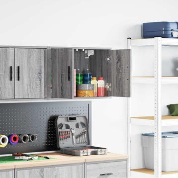 vidaXL Garage wandkast bewerkt hout grijs Sonoma, Verzenden