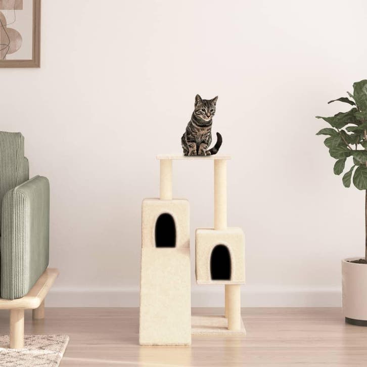 vidaXL Kattenmeubel met sisal krabpalen 82 cm crèmekleurig, Dieren en Toebehoren, Katten-accessoires, Nieuw, Verzenden