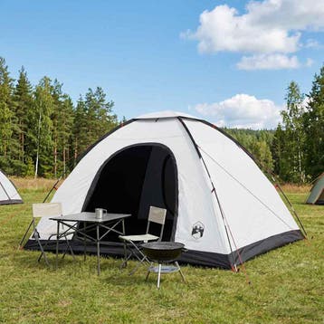 vidaXL Kamperen tent 6-persoons Wit Blackout, Caravanes & Camping, Verzenden