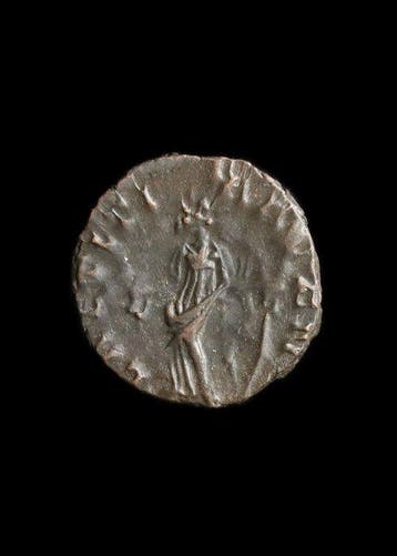 Romain antique Bronze Antoninianus de Tetricus Ier (Sans