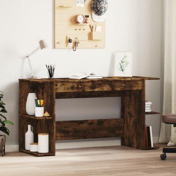 vidaXL Bureau 140x50x75 cm bewerkt hout gerookt eikenkleurig, Huis en Inrichting, Verzenden, Nieuw