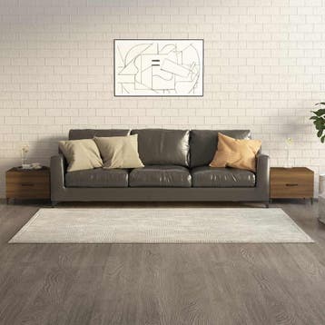 vidaXL Salontafels 2 st met metalen poten 50x50x40 cm bruin, Verzenden, Nieuw