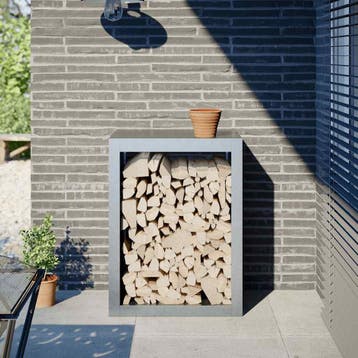 vidaXL Haardhoutrek 60x40x80 cm gegalvaniseerd staal, Verzenden