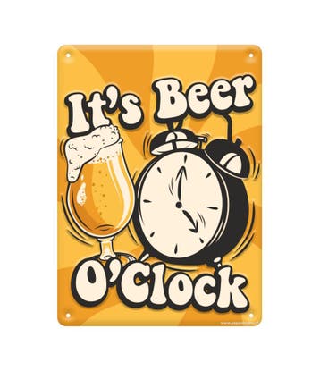 Metalen Bord Beer OClock, Verzenden