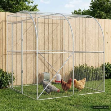 vidaXL Kippenhok zilver 200 x 200 x 215 cm Gegalvaniseerd, Verzenden, Nieuw