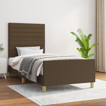 vidaXL Bedframe zonder matras 80x200 cm stof donkerbruin, Verzenden