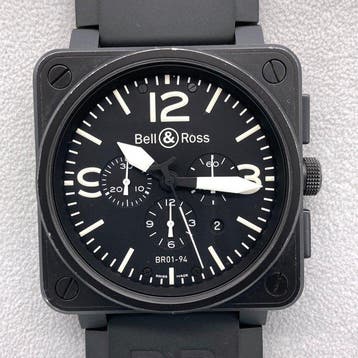 Bell & Ross - BR 01 - BR 01-94-S Carbon Chronograph - Homme, Nieuw